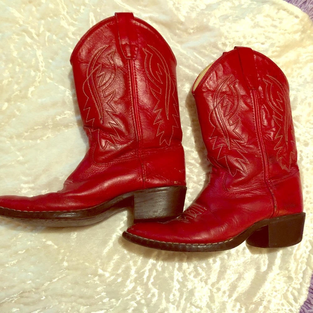 Girls red cowboy boots